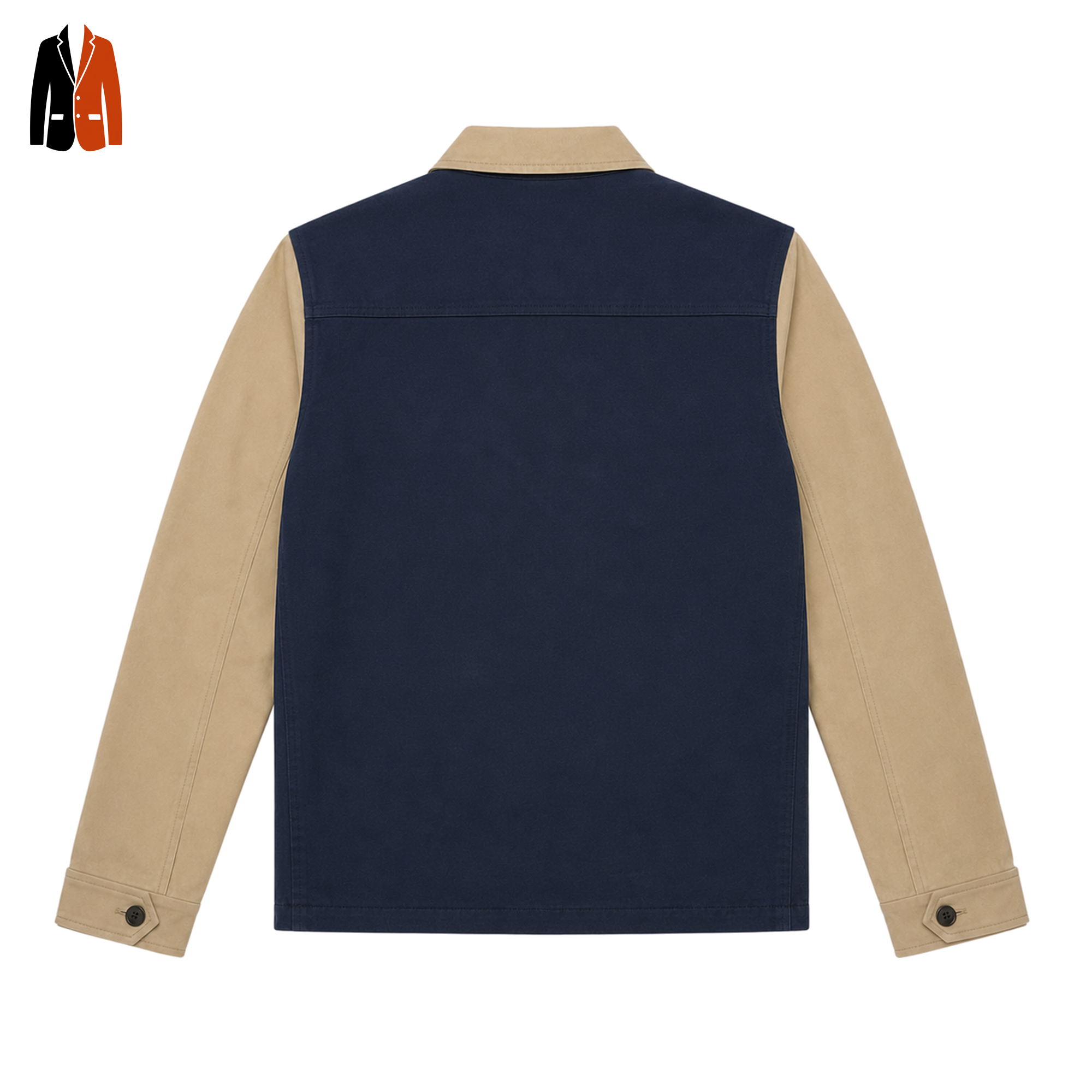Navy Contrast Sleeve Chore Jacket