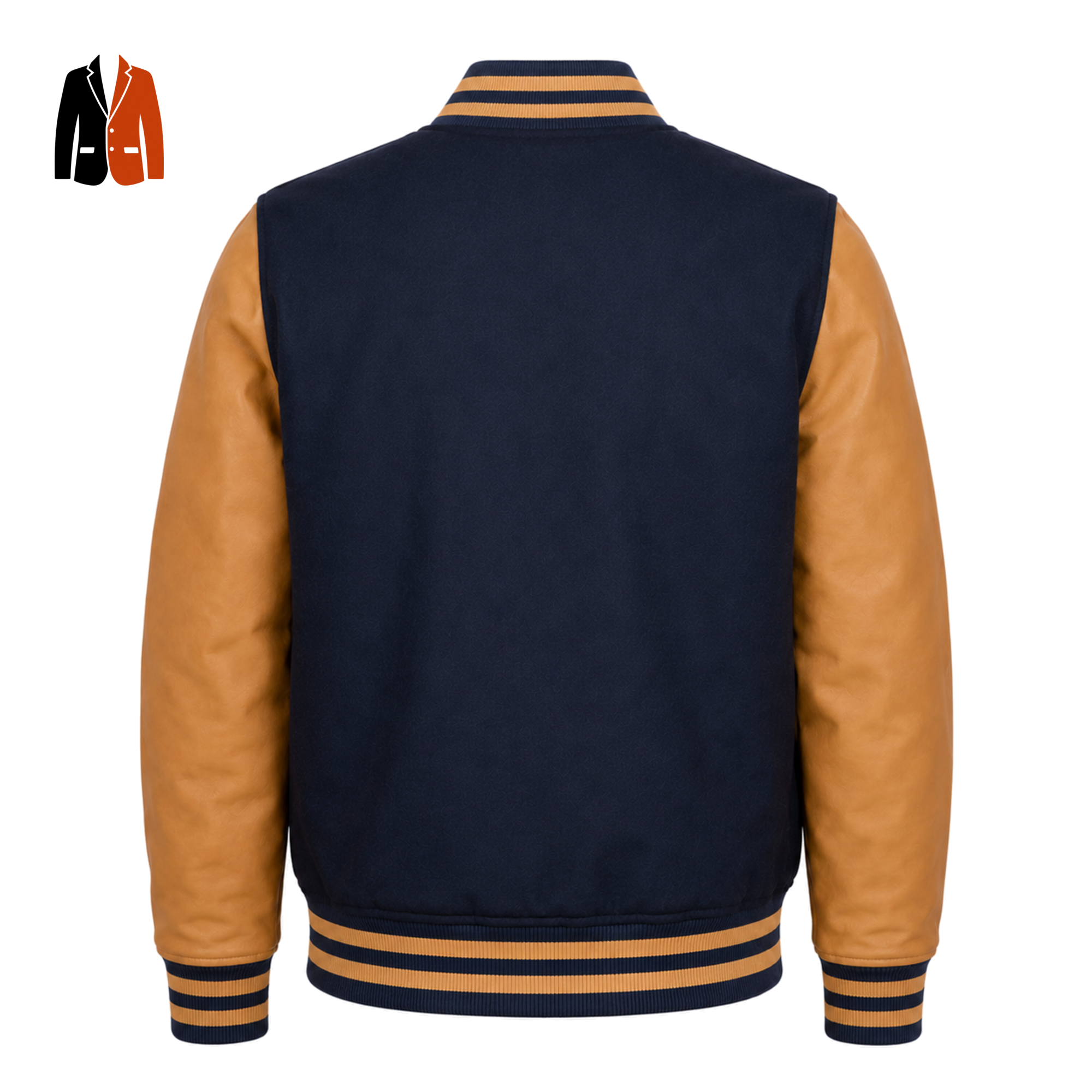 Navy Varsity Jacket with Contrast Sleeves
